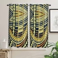 thumbnail image 3 of Abstract Texture Golden Small Curtain Rod Pocket Short Curtains Half Drapes Partition Cabinet Door Window Curtains Home Decor, 3 of 6