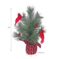 thumbnail image 3 of Maison Concepts Christmas Pine Tree In Plaid Pot With Cardinals (4L X 4W X 13H), 3 of 3
