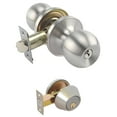 thumbnail image 1 of Jessar - Entrance Door Handle with Lock and Deadbolt, Silver Plated, 1 of 2