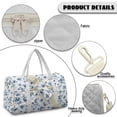 thumbnail image 7 of Garronmavis Large Quilted Duffle Bag for Women, Blue Floral Weekender Overnight Travel Carry On Tote, Gym Dance Shoulder Bag with Zipper Pockets & Luggage Sleeve, 7 of 7