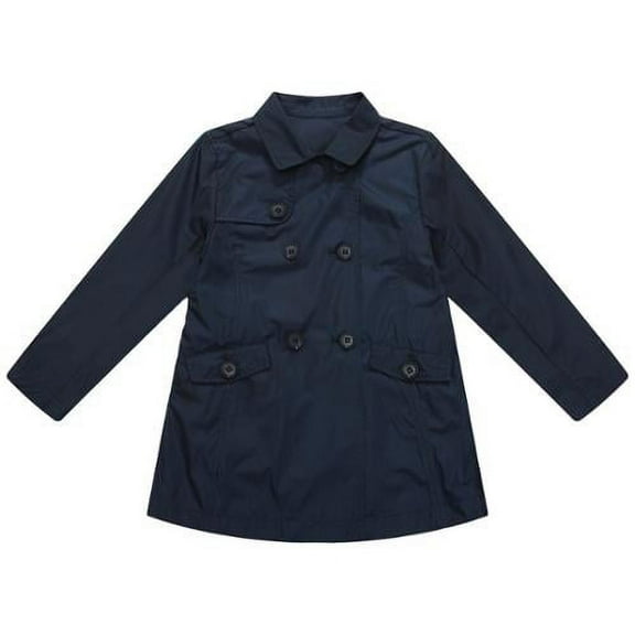 Richie House Girls' Double-breasted Coat with Lapel Collar RH1668