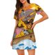 thumbnail image 1 of Fotbe Animals on Noah's Ark1 Bata de Dormir para Mujer con Estampado, Camisón de Algodón de Manga Corta, Ropa de Dormir Casual, 1 of 6