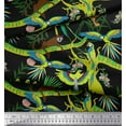 thumbnail image 2 of Soimoi Rayon Fabric Branches,Parrot & Leopard Jungle Print Sewing Fabric Yard 56 Inch Wide, 2 of 3