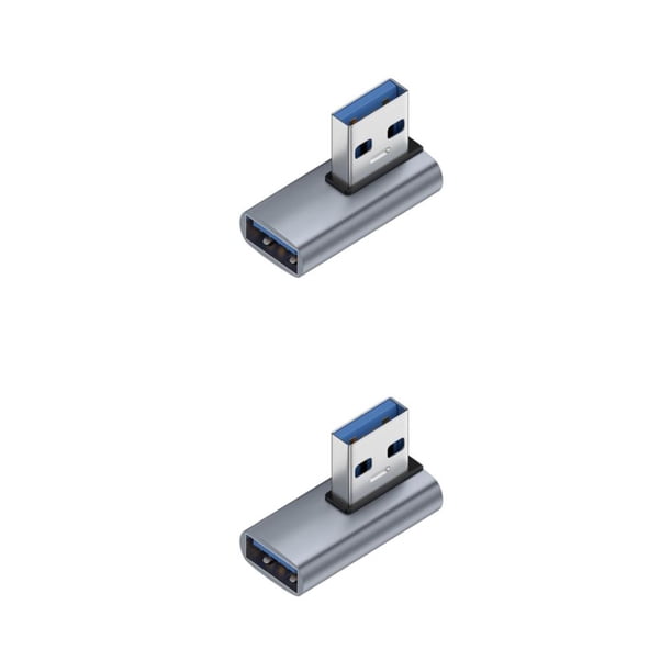 Cateissary Convertidor de datos femenino Codo de ángulo Adaptador universal OTG Convertidores de carga para teclado de lector de tarjetas de Azul 2Conjunto