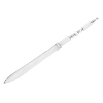 GlassOfVenice Italian Murano Glass Wedding Cake Knife - Silver White Confetti
