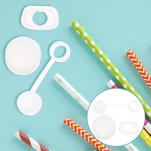 Phenofice 5Sets Spillproof Silicone Straw Covers and Tumbler Stopper Set Transparent Reusable Drink Cup Caps