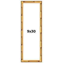 9x30 Frame Gold Bamboo Solid Wood Picture Frame | 1 Inch Moulding Width | Interior Frame Depth 0.75