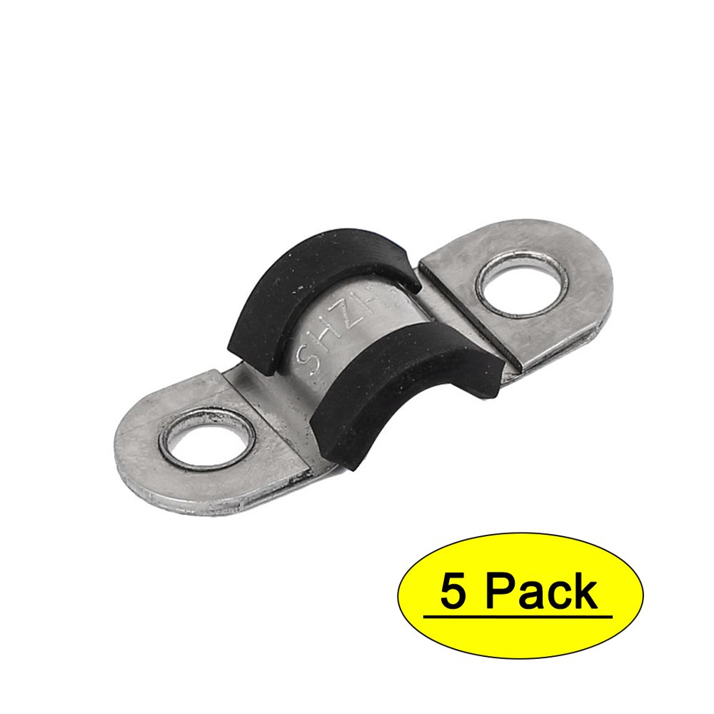 8mm U Clips EPDM Rubber Lined Mounting Brackets 5pcs for Pipe Tube