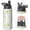Black-4, variant on 18oz Insulated Water Bottle with Straw & Cleaning Brush, Wide Mouth Stainless Steel Flask, Daisy Floral Print