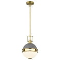 thumbnail image 6 of Nuvo Lighting Everton 1 Light Pendant - 10 Inches - Matte Gray & Brass Finish - Etched Opal Glass, 6 of 16