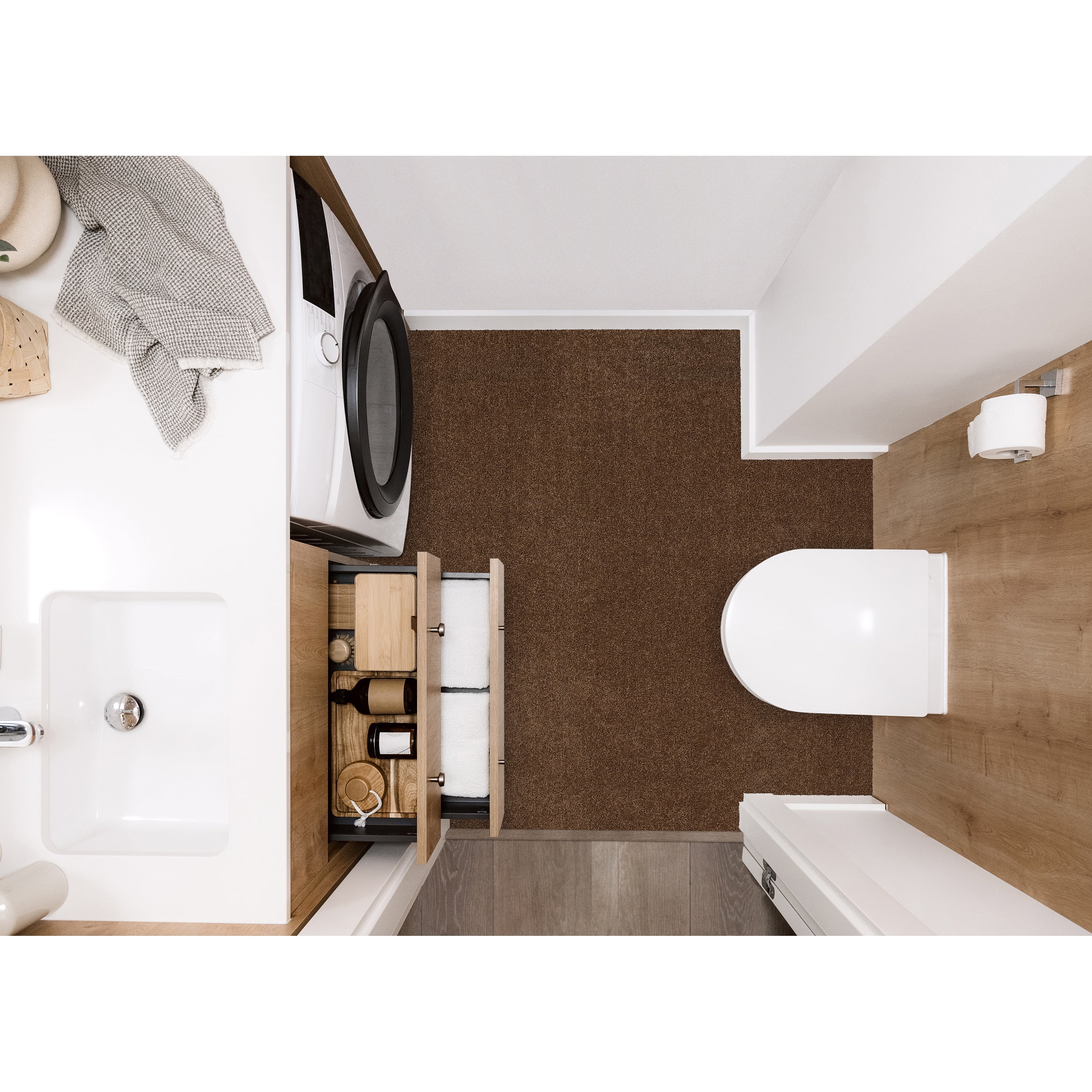 Garland Rug Gramercy Washable Polypropylene Cinnamon Bathroom Carpet, 5' x 6'