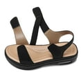 thumbnail image 4 of Pennysue Women's Air Cushion Support Sandals Black Platform Ankle Strap Wedge Sandals 10M, 4 of 7