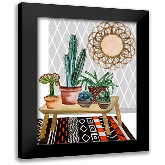 Wang, Melissa 12x14 Black Modern Framed Museum Art Print Titled - Desert Weavers IV