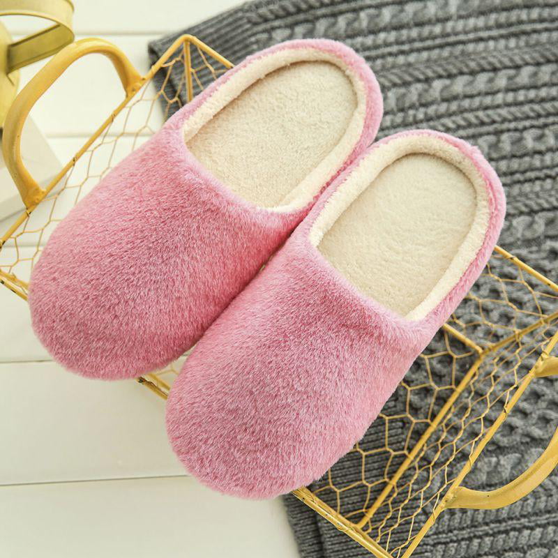 Women Winter Mute Soft Sole Slipper Suede Coral Velvet Home Shoes Non-slip Warm 