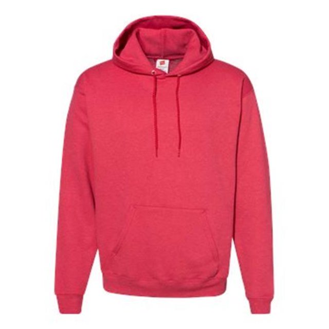 Hanes B22000715 Ecosmart Sweat à Capuche, Rouge Chiné - Grand