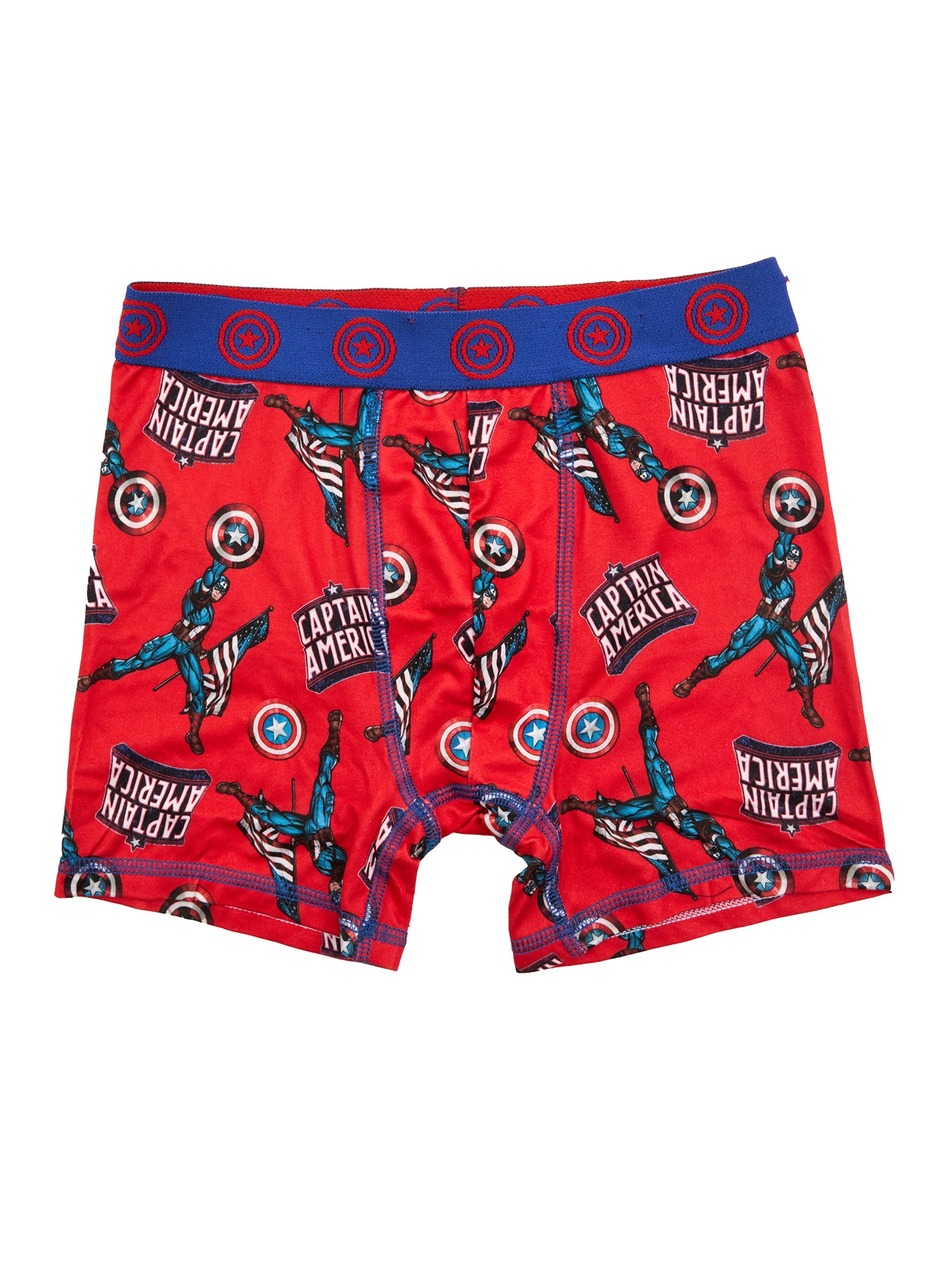 Captain America Boys Boxer Brief Underwear, 4-Pack, Sizes XS-XL