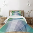 thumbnail image 3 of Ambesonne Teal and White Quilted Bedspread Set 2 Pcs, Futuristic Shapes, Twin Size, Multicolor, 3 of 6