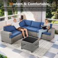thumbnail image 5 of PARKWELL Outdoor Patio Modular Furniture Sets,All-Weather Wicker L Shaped Conversation Sectional Sofa Set with Coffee Table for Backyard Deck,Taupe/Navy, 5 of 11