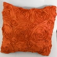 thumbnail image 3 of Satin Rosette Decorative Throw Pillow/Sham Cushion Cover Orange, 3 of 3