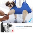 thumbnail image 2 of Kit de aseo para perros, [7 en 1] Hamaca de tela para mascotas con peine, gancho en S y correa, arnés colgante para cortar uñas, baño de perros, S, azul, 2 of 5