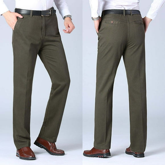 Fankiway Men's Casual Button Pockets Outdoor Straight Leg Fitness Cargo Pants Comfort Trousers Army Green XL