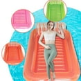 thumbnail image 2 of Yellow inflatable floating row PVC inflatable water bed sunshine inflatable bath inflatable water floating bed sun pad, 2 of 8