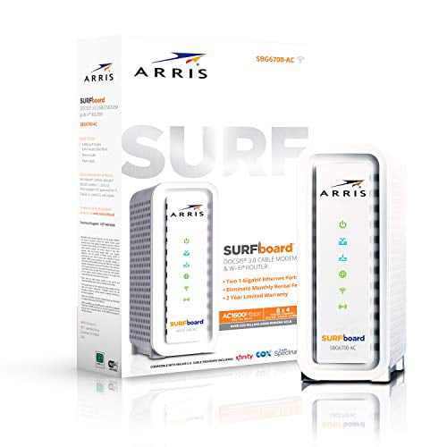 Retail Packaging ARRIS SURFboard SBG6700AC DOCSIS 3.0 Cable Modem/ Wi-Fi AC1600 Router Electronic Store & More White Model: SBG6700AC 