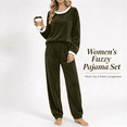 thumbnail image 4 of QATAINLAV Women's 2 Piece Flannel Pajama Set Long Sleeve Cute Pjs Sleepwear Fall Winter Homewear, 4 of 11