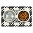 thumbnail image 1 of Checkered Pet Mat for Food and Water, Diagonal Stripes and Squares Monochrome Sketchy Geometric Grid Revival Tile, Non-Slip Rubber Mat for Dogs and Cats, 18" X 12", by Ambesonne, 1 of 2