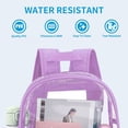 thumbnail image 4 of YIJIAL Clear Backpack Stadium Approved 12×12 inch, with Reinforced and Wider Shoulder Straps, Small Clear Bag for Schools, Work,Purple, 4 of 5