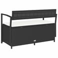 thumbnail image 4 of vidaXL Banc de Rangement de Jardin avec Coussin en Rotin Poly Noir, 4 of 5