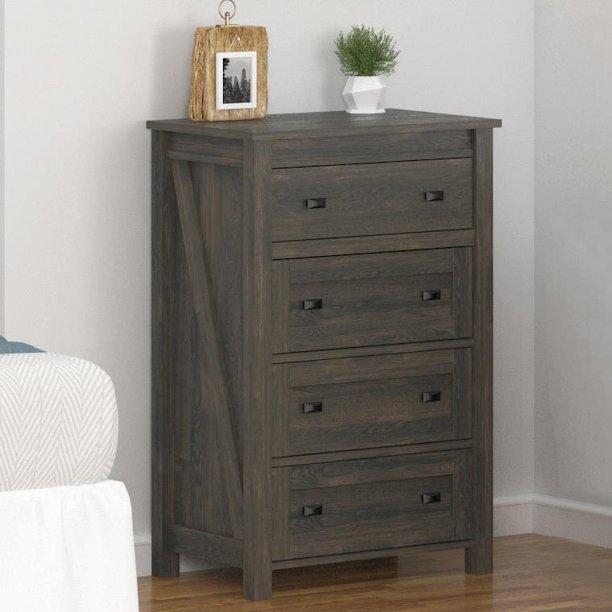 Ameriwood Home Farmington 4 Drawer Dresser, Weathered Oak
