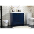 thumbnail image 2 of 30 inch single bathroom vanity in Blue, 2 of 8