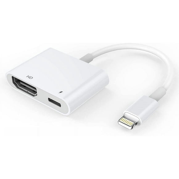 HDMI Adapter, HDMI Adapter for IPhone 1080P Lightning Digital AV Adapter, HDMI Sync Screen HDMI Connector for IPhone & IPad, Power Supply Needed (Compatible with IOS, No Application Need)