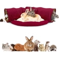 thumbnail image 1 of HAHDAXIA Bunny Tunnel Bed, 2-in-1 Collapsible Rabbit Tunnel Tubes Toys with Removable Mat Bunny Hideout for Cats Kittens Rabbits Bunny Guinea Pigs Kitty, 1 of 7