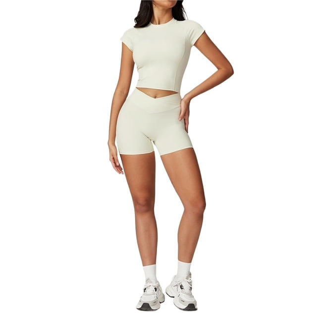 Conjuntos de entrenamiento for mujer, 2 piezas, sujetador deportivo, camiseta sin mangas, polainas de cintura alta, gimnasio, yoga, ropa activa, camiseta de entrenamiento for mujer