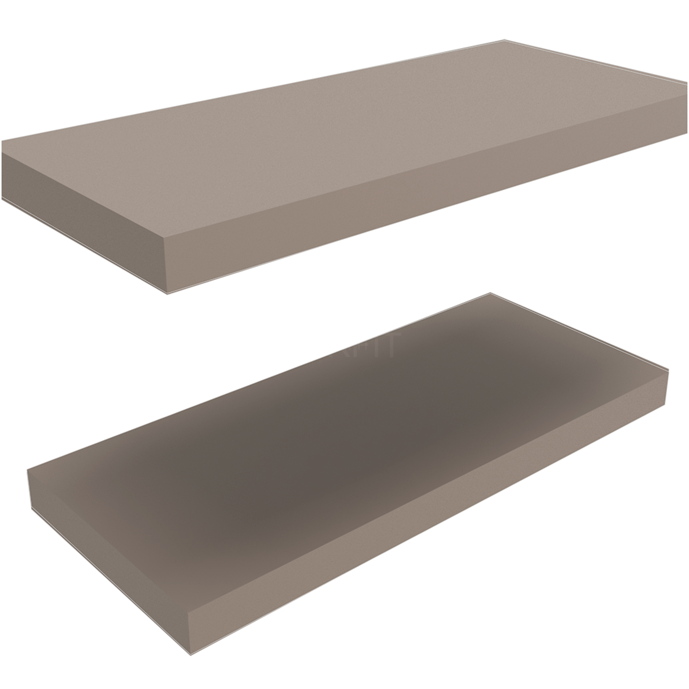 JERFIT 2-Pack Floating Shelves 31.5 Inch, Grey Wall Shelves for Bedroom, Living Room, Bathroom, Industrial Solid Wood & MDF Wall Mounted Shelves with Invisible Bracket, Easy Assembly