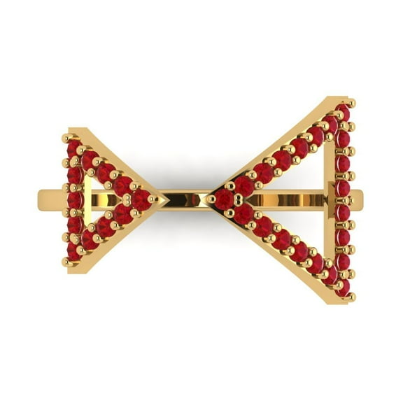 Statement Engagement Ring for Women - 0.2475ct Simulated Pink Tourmaline in 18K Yellow Gold Promise Ring