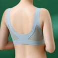 thumbnail image 4 of Bigersell Seamless Wireless Bras for Women Soft Cup Pullover Bra Comfortable Breathable Back Mesh Ladies V-Neck Push up Padded Bras No Underwire Blue XL, 4 of 5