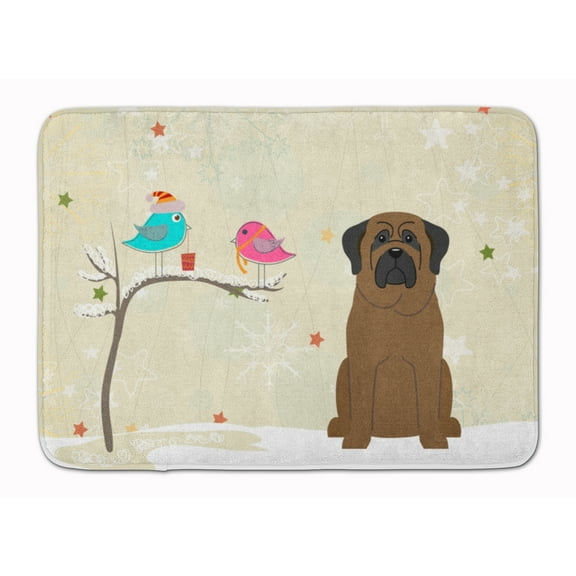 Christmas Presents between Friends Bullmastiff Machine Washable Memory Foam Mat