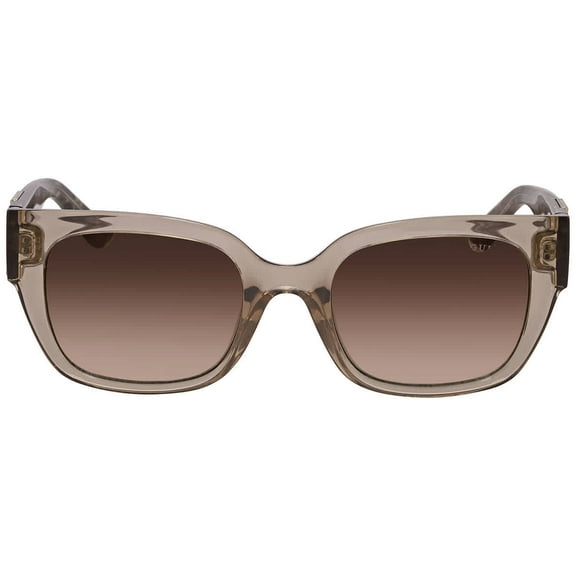 GUESS GU 7742 57G Sunglasses Shiny Beige Frame Brown Mirror Lenses 53mm