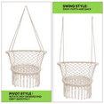 thumbnail image 6 of Magshion Hammock Chair, Hanging Swing with Macrame and Cushion, Hanging Cotton Rope Chair for Indoor Outdoor Bedroom Patio Yard Deck Garden Porch, 350lbs Capacity, Beige, 6 of 11