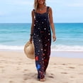 thumbnail image 3 of Iaqnaocc 4th Of July Outfits for Women Independence Day American Flag Stars Womens Jumpsuit Flag Sleeveless Wide Leg Summer Adjustable Strap Loose Fit Jumpsuits Rompers Navy 2XL, 3 of 4