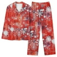 thumbnail image 7 of FDGIU Women's Christmas Pajama Set‌, Holiday Printed Long Sleeve Button Down Shirt & Pants, Cozy Festive Loungewear, 7 of 7