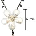 thumbnail image 4 of Purely Beautiful Floral Cultured Freshwater Pearl Black Cotton Rope Necklace, 4 of 5