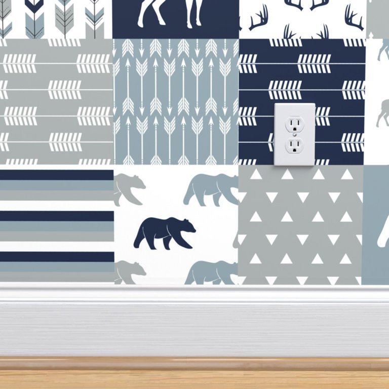 Grey Patchwork Peel and Stick Wallpaper