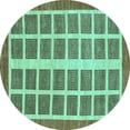 thumbnail image 1 of Ahgly Company Indoor Round Abstract Turquoise Blue Modern Area Rugs, 6' Round, 1 of 4