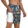 thumbnail image 3 of Gaeub Llama and Cactus Mens Swim Trunks Stretch Beach Shorts Quick Dry for Men Swim Shorts Swimwear with Pockets- 3X-Large, 3 of 9