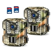 WOSPORTS Mini Trail Camera 1080P HD IR Waterproof Hunting Game Cam2 Pack with 32GB SD Card