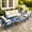 Blue Frame/Beige Cushion, variant on FOOWIN 4-Piece Patio Furniture Set, HDPE Outdoor Conversation Set with 4 Seating & Cushions, Perfect Patio Sofa Set for Garden, Porch, Backyard, Black Frame with Beige Cushion